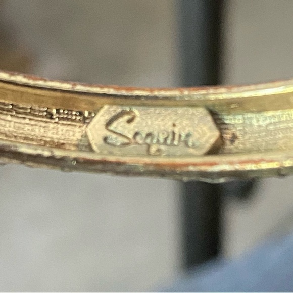 THREE Sequir bangle bracelets designer Gold White Green Purple Enameled - Picture 8 of 10